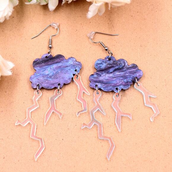 Stormy Weather Acrylic Earrings - Picture 1 of 2